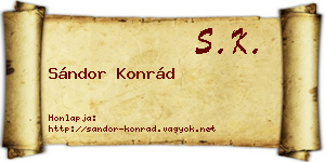 Sándor Konrád névjegykártya
