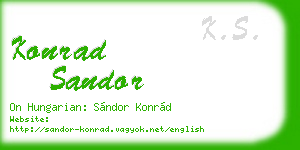 konrad sandor business card
